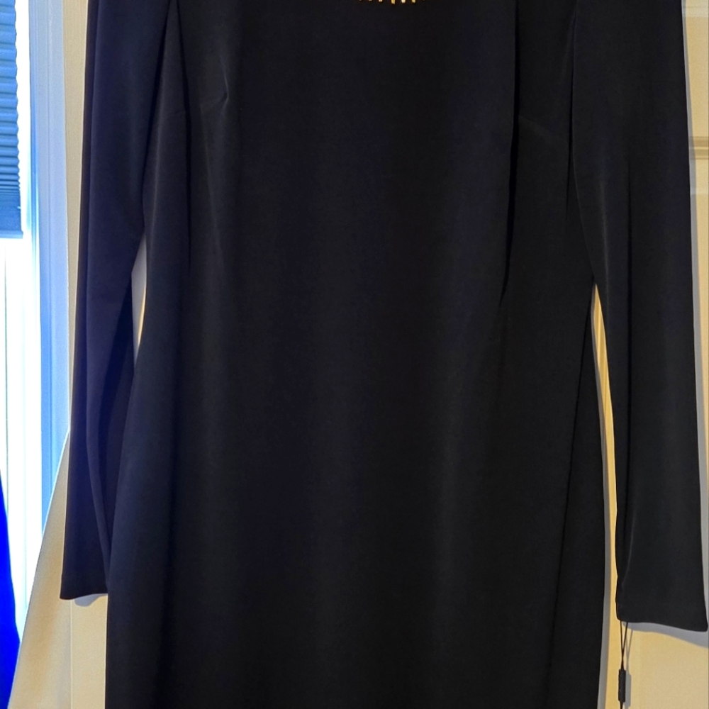 Calvin Klein Black Long Sleeve Sheath Dress